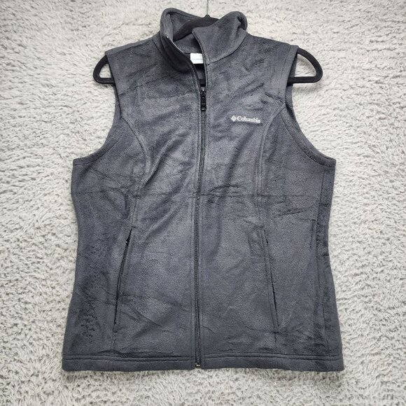 Columbia Vest Womens Medium Gray Benton Springs Full Zip Polyester Fleece - Picture 1 of 8